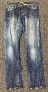 Pros Goods & Co Jeans Men Blue Denim Button Fly Size 36 Cotton Japanese Slevedge - Picture 1 of 20