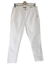 Maison Scotch Damen Stretch Chino Hose Tapered W28 L32 Dünn Weiß - Bild 1 von 7