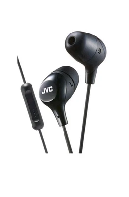 JVC HAFX38M MARSHMALLOW IN-EAR HEADPHONES W/ REMOTE & MIC - BLACK HA-FX38M NEW. - Image 1 of 4