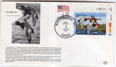 1987 #1 Cachet Duck Stamp FDC. - Image 1 of 2