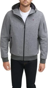 $195 TOMMY HILFIGER Men's Water / Wind Resistant Bomber Coat SIZE SMALL Gray NWT - Picture 1 of 7