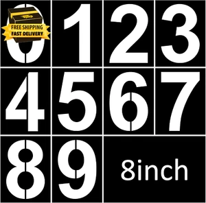 8 Inch Number Stencils Plastic Number Stencils Reusable Digital Painting Templat - Picture 1 of 7