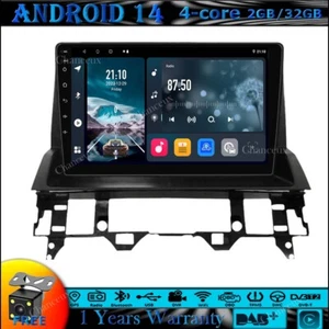9"Android 14 Autoradio Carplay GPS SAT Navi DVR Stereo DAB For Mazda 6 2002-2008 - Picture 1 of 12