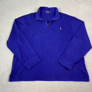 Polo Ralph Lauren Quarter Zip Sweater Pullover Men 2XL Blue