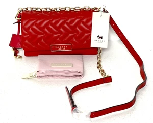Radley Shoulder Bag Cross Body Bag Small MILL BAY QUILT Red Leather RRP 159 - Picture 1 of 9