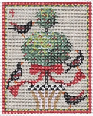 Needlepoint Handpainted Kelly Clark 12 Days of Christmas 4x5 - Image 1 of 4