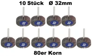 10x Fächerschleifer 80 Korn Lamellen Schleiffächer Dremel Proxxon Fächer 80K Set - Picture 1 of 3