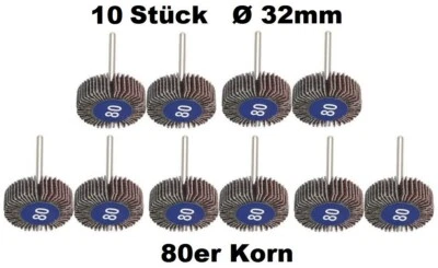 10x Fächerschleifer 80 Korn Lamellen Schleiffächer Dremel Proxxon Fächer 80K Set