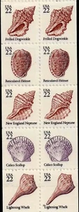 US Scott #2117-2121 Seashells Pane of 10 From Booklet (1985)  MNH***FREE SHIP*** - Picture 1 of 1