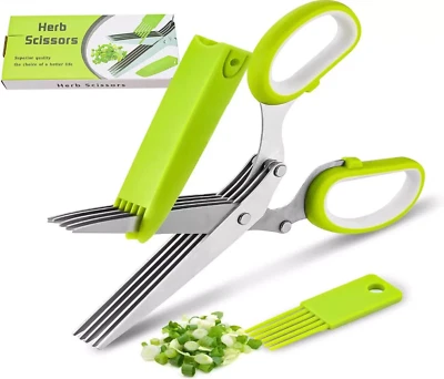 HERB SCISSORS by Green Products, Stainless Steel 5 Blade Professional Scissors - Image 1 of 4