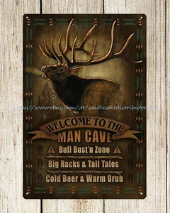 bedroom wall art mancave cold beer deer metal tin sign - Picture 1 of 4