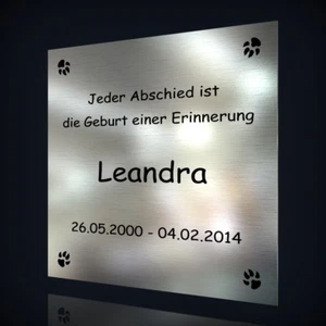 EDELSTAHL GRABSCHMUCK FÜR GRABSTEIN GEDENKSTEIN GEDENKTAFEL URNE TIER HUND KATZE - Bild 1 von 3