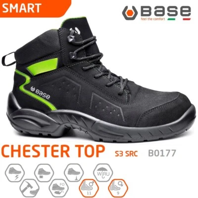 BASE SMART SCARPE DA LAVORO ANTINFORTUNISTICA CHESTER TOP S3 SRC B0177 + - Immagine 1 di 4