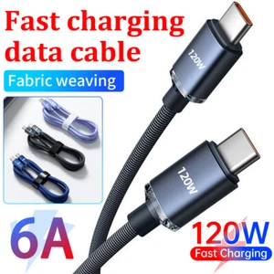 2M USB C To USB C FAST CHARGE PD 120W 6A DUAL TYPE C CHARGING DATA SYNC CABLE - Photo 1 sur 22