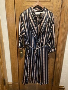 Vintage 90s Victoria's Secret 3pc Satin Pajama & Robe Set L Black Gold Red - Picture 1 of 21