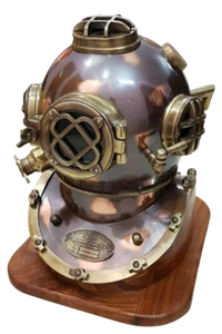 Casco de buceo Morse Boston raro vintage antiguo de la Marina de los Estados Unidos - Imagen 1 de 3