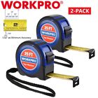 WORKPRO 25 FT Tape Measure 2pcs Set 1/8"and 1/32" Accuracy Belt Clip Quick Read