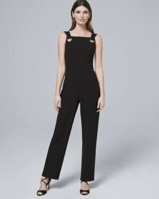 Mono Nicole Miller New York Negro Sin Mangas Cuello Cuadrado Talla 6 Nuevo con Etiquetas $159 Foto 1 de 3