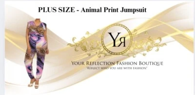 PLUS SIZE - Animal Print Jumpsuit - Image 1 of 4