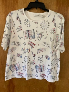 Breckenridge Woman's Top - Red/White/Blue  - Americana - SS - XL - VGC - Picture 1 of 1