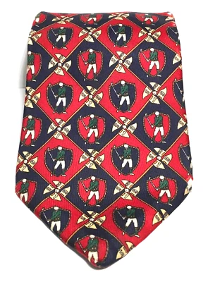 Corbata de golf Tommy Hilfiger roja vintage de seda italiana para hombre golfista 1985 hecha en EE. UU. Foto 1 de 4