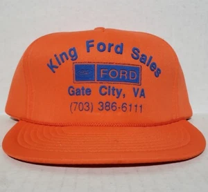 Vintage King Ford Sales Gate City VA orange Trucker Snapback Mütze Kappe - Bild 1 von 7