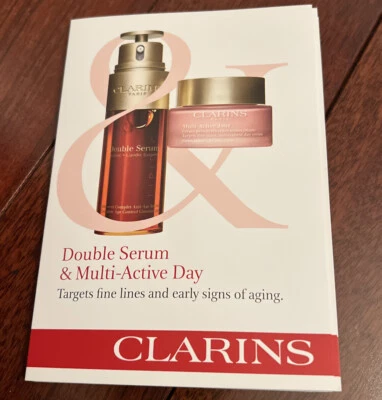 5X CLARINS Double Serum 0.9 ml + Multi-Active Day Cream 2 ml Samples Authentic - Image 1 of 2