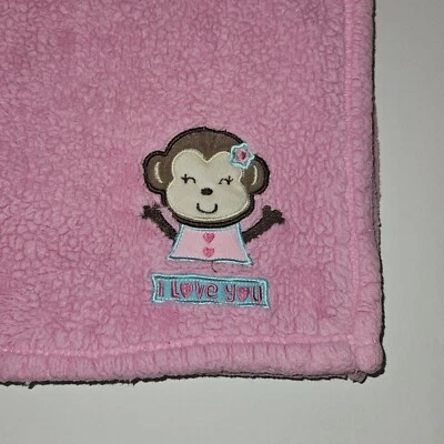 Manta de bebé Cutie Pie rosa mono polar Lovey I Love You 30x30 Foto 1 de 4