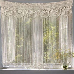 Macrame Curtain Soft Wide Application Lightweight Useful for Wedding