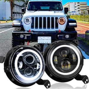 Combo 9" Brackets Halo Led Headlights For Jeep Wrangler JL For Gladiator 18-2023 - Bild 1 von 12