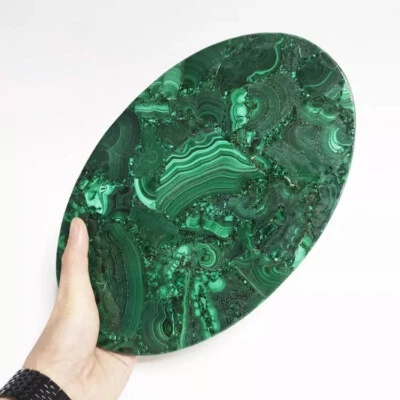 Bandeja para servir queso de piedra de malaquita natural de 15"x9" tableros de letreros decoración de regalo Foto 1 de 3