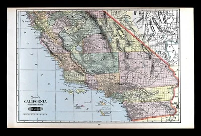 Mapa Tunison 1901 sur de California Los Ángeles San Diego Santa Bárbara grande Foto 1 de 4