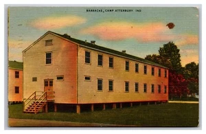 barracks Camp Atterbury Near Edinburgh Indiana IN UNP Linen Postcard O24 - Picture 1 of 2