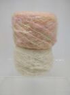 Knitting Yarn 100% Mohair Lot Of 2 Cakes Balls Spun Sherbet & Cream  No Labels