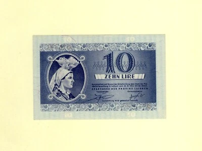 SLOVENIA LAIBACH YUGOSLAVIA 10 LIR 1944 P-R5 VF++ RARE - Image 1 of 2