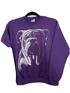 English Bull Dog Graphic Child Large Purple Sweatshirt Jerzees 50/50 New - Picture 1 of 2