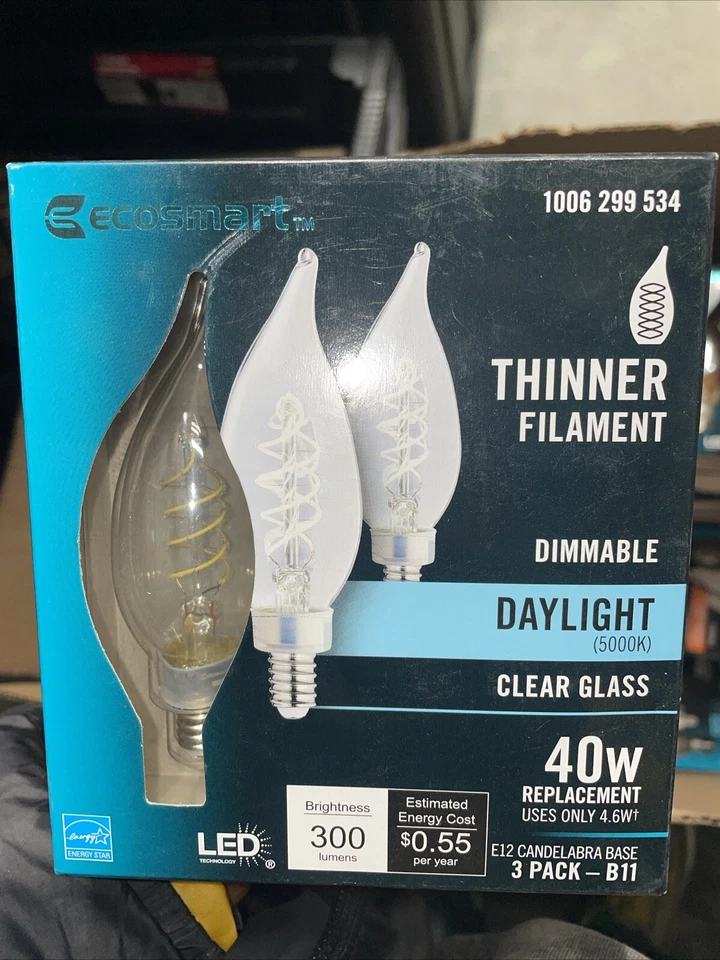 Ecosmart - 40 Watt B11 Dimmable Filament LED Vintage DAY LIGHT - Image 1 of 2