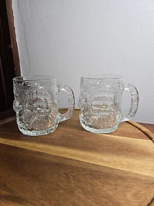 Vintage Set of 2 Luminarc 3-D Santa Claus Mugs  - Picture 1 of 10
