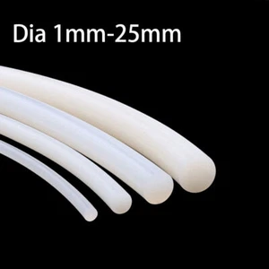 Solid Silicone Cord Bar Strip Dia 1mm-25mm White Rubber Seal Insulation Door - Picture 1 of 5
