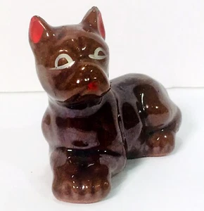 Vintage Redware Clay Pottery Boxer Dog Figurine Made in Japan  - Picture 1 of 5