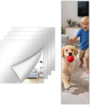 Espelho pequeno adesivo para decoração de parede, plástico sem vidro adesivo infantil segurança Toddle - Imagem 1 de 4