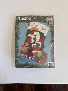 Vintage Bucilla Filzstrumpf Kit SANTAS SNACK - Kit 83280 von 1994 KOSTENLOSER VERSAND - Bild 1 von 7