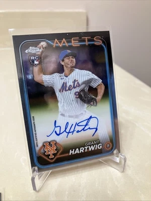 2024 Topps Chrome - Rookie Autographs Grant Hartwig #RA-GH (AU, RC) Mets - Image 1 of 3