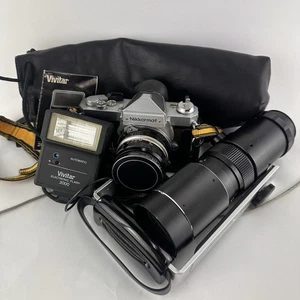 VTG Nikon Nikkormat Camera with Nikkor 1:28 F=28mm Lens & Nikkor 50mm Lens READ - Picture 1 of 23