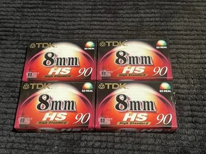 TDK 8mm HS 90 CAMCORDER BLANK CASSETTE TAPES x4 New unused (NOS) - Picture 1 of 2