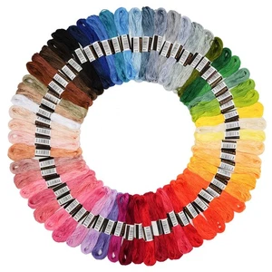 70 Skeins Rainbow Color Embroidery Floss Friendship Bracelet String Cross St... - Picture 1 of 6