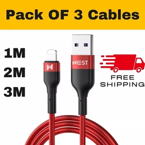 Für iPhone USB Schnell Ladekabel Geflochten 1M 2M 3M Kabel 14 13 12 11 8 XR Pro Max - Bild 1 von 27