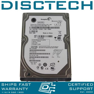 Seagate Momentus 5400.3 ST9120822AS 120GB SATA Hard Drive - Image 1 of 2