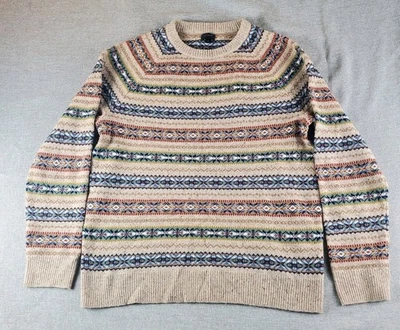 J CREW Sweater Mens L Multicolor Wool Blend Nordic Fair Isle Pullover Crewneck - Image 1 of 4