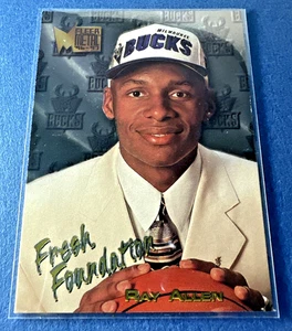 1996-97 NBA Fleer Metal 'Fresh Foundation' | Ray Allen RC | #136 | Bucks - Picture 1 of 2